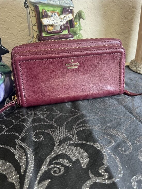 kate spade new york Handbags - Kate Spade NY Cherry Large Double Zipper Leather Wallet